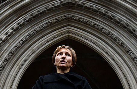 Марина Литвиненко, вдова Александра Литвиненко, у здания Королевского суда в Лондоне, Великобритания, 21 января 2016.