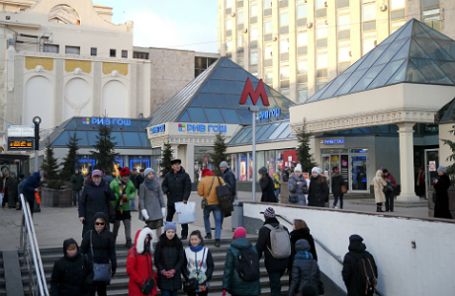 Торговый объект, подлежащий демонтажу, у станции метро «Тверская».