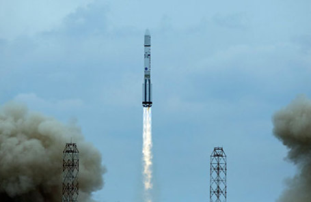 Пуск ракеты-носителя «Протон-М» с научной межпланетной станцией «Экзомарс-2016» на космодроме Байконур.