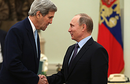 Госсекретарь США Джон Керри и президент России Владимир Путин (слева направо).