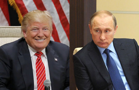 Дональд Трамп и президент России Владимир Путин (слева направо).