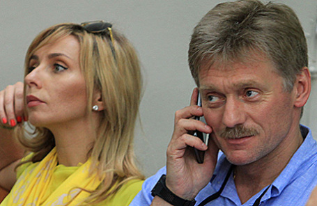 Фигуристка Татьяна Навка и пресс-секретарь президента РФ Дмитрий Песков.