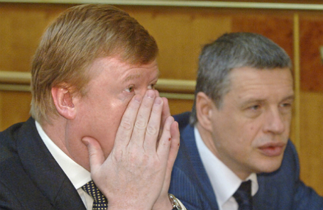 Глава «Роснано» Анатолий Чубайс и Юрий Удальцов (слева направо)