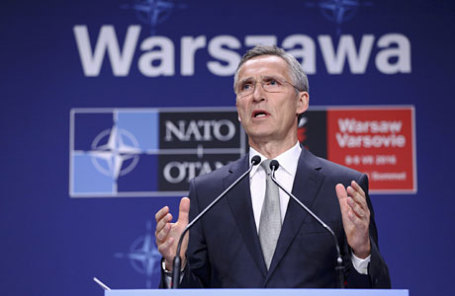 Генеральный секретарь НАТО Йенс Столтенберг выступил на пресс-конференции во время саммита НАТО в Варшаве.
