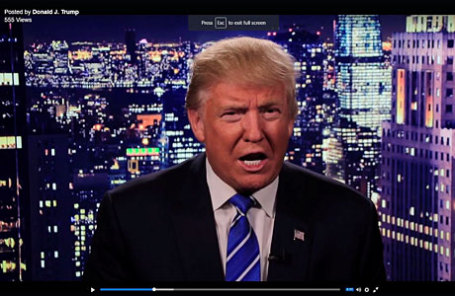 Кадр из видео с Дональдом Трампом.
