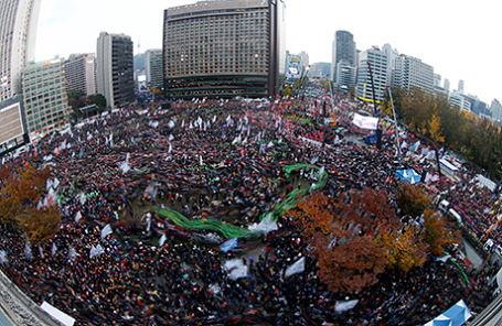 Протесты в Сеуле, Южная Корея, 12 ноября 2016.