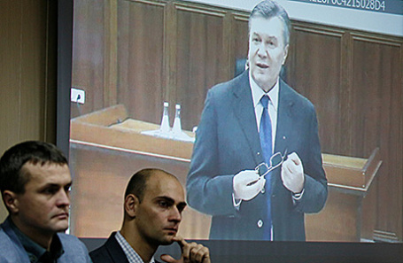Видеоконференция экс-президента Украины В.Януковича со Святошинским судом Киева, 28 ноября 2016.