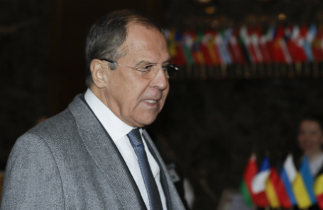 Глава МИД РФ Сергей Лавров на встрече глав МИД «нормандской четверки» в Минске