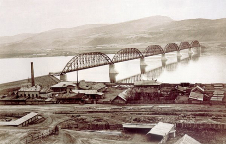 Железнодорожный мост через Енисей, 1914.