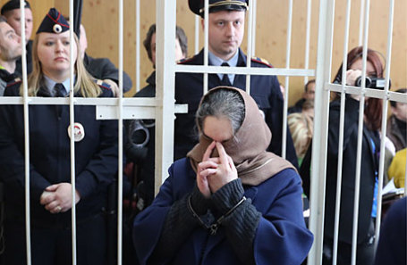 Бывший президент ООО «Внешпромбанк» Лариса Маркус, обвиняемая в хищении более 113,5 млрд рублей, во время оглашения приговора в Хамовническом суде.