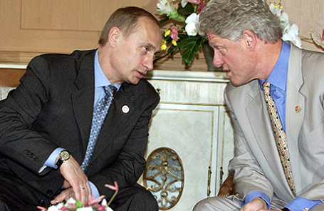 Владимир Путин и Билл Клинтон, 2000 год.