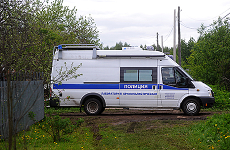 Полиция на месте происшествия в поселке Редкино.