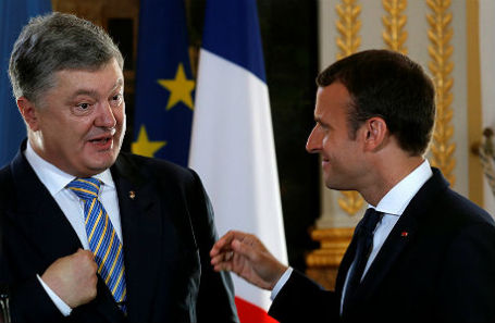 Президент Украины Петр Порошенко и президент Франции Эммануэль Макрон.