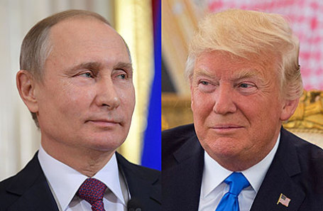 Президент России Владимир Путин и президент США Дональд Трамп (слева направо).