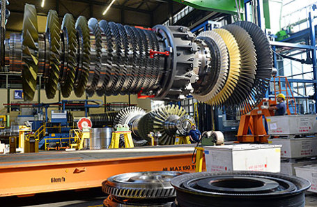 Работа газотурбинного завода Siemens AG в Берлине.