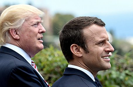 Дональд Трамп и Эммануэль Макрон.
