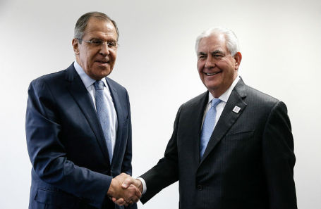 Министр иностранных дел РФ Сергей Лавров и государственный секретарь США Рекс Тиллерсон.