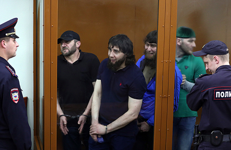 Фигуранты дела об убийстве политика Б. Немцова Хамзат Бахаев, Заур Дадаев, Анзор Губашев и Шадид Губашев (слева направо).