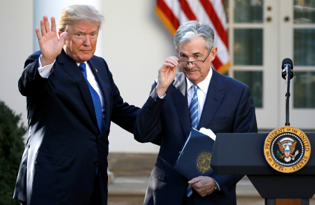 Дональд Трамп и Джером Пауэлл.