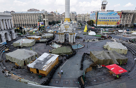 Площадь Независимости в центре Киева 2014 год.