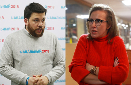 Леонид Волков и Ксения Собчак.