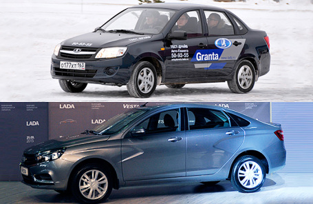 LADA Granta (сверху) и LADA Vesta.