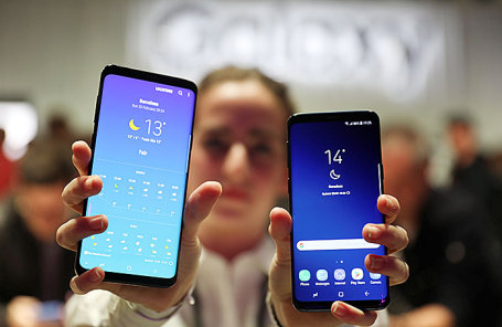 Презентация телефонов Samsung Galaxy S9 и Galaxy S9+ в Барселоне.