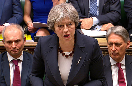 Тереза Мэй во время выступления на заседании парламента, 14 марта 2018.