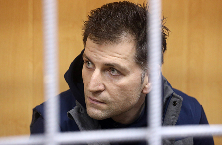 Совладелец группы компаний «Сумма» Магомед Магомедов, подозреваемый по делу о хищениях при строительстве стадиона «Арена Балтика» в Калининграде, во время заседания Тверского суда для избрания меры пресечения, 31 марта 2018.