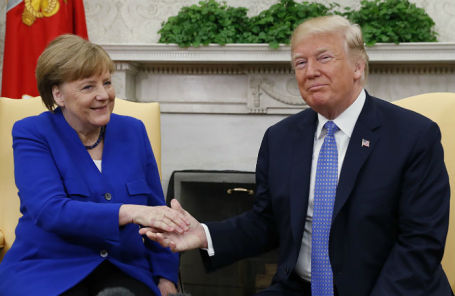 Канцлер ФРГ Ангела Меркель и президент США Дональд Трамп.