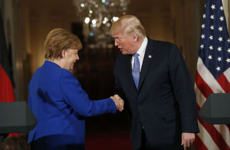 Канцлер ФРГ Ангела Меркель и президент США Дональд Трамп.