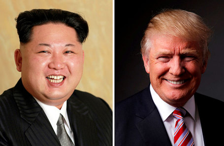Лидер Северной Кореи Ким Чен Ын и президент США Дональд Трамп.