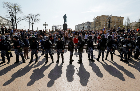 Митинг на Пушкинской площади в Москве, 5 мая 2018 года.