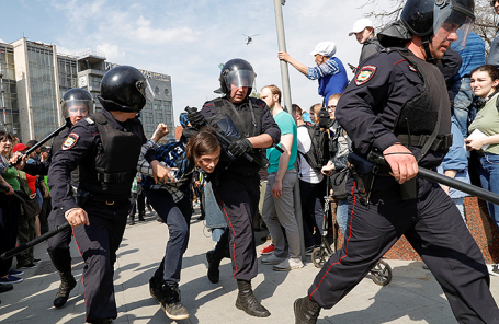 На митинге в поддержку Навального в Москве, 5 мая 2018 года.