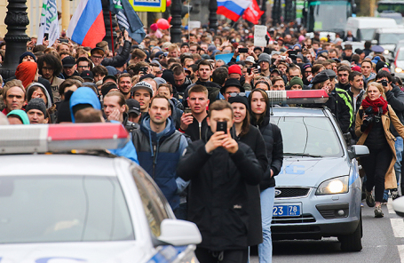 Протестная акция оппозиции в Санкт-Петербурге, 5 мая 2018 года.