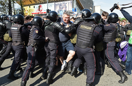 Протестная акция оппозиции в Москве, 5 мая 2018 года.
