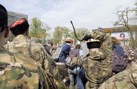 Во время митинга оппозиции в Москве.