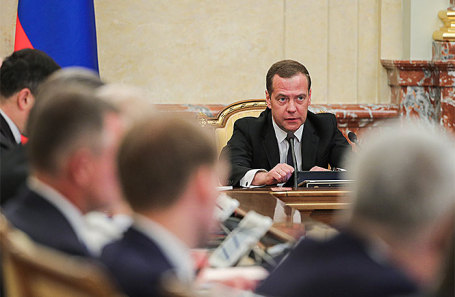 Премьер-министр РФ Дмитрий Медведев на заседании правительства РФ 22 мая 2018 года.
