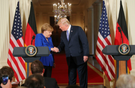 Ангела Меркель и Дональд Трамп.