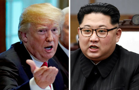 Президент США Дональд Трамп и лидер КНДР Ким Чен Ын.