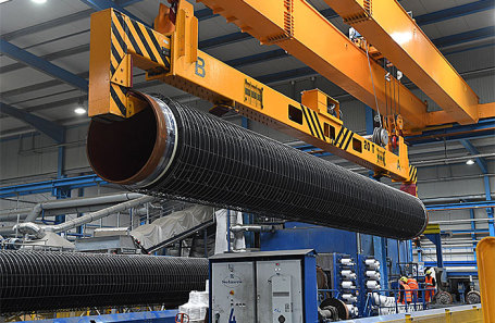Бетонирование труб для газопровода «Северный поток – 2».