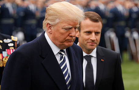 Дональд Трамп и Эммануэль Макрон.