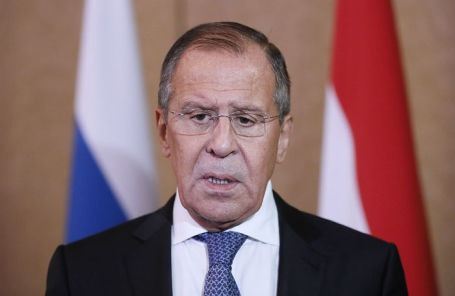 Министр иностранных дел РФ Сергей Лавров после заседания совета министров иностранных дел Организации Договора о коллективной безопасности (ОДКБ).