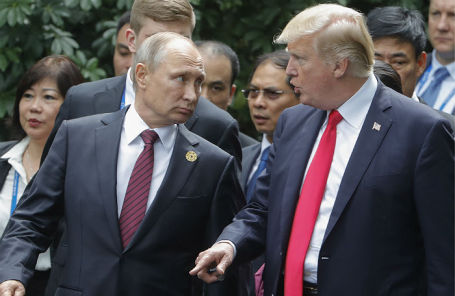 Президент РФ Владимир Путин и президент США Дональд Трамп.