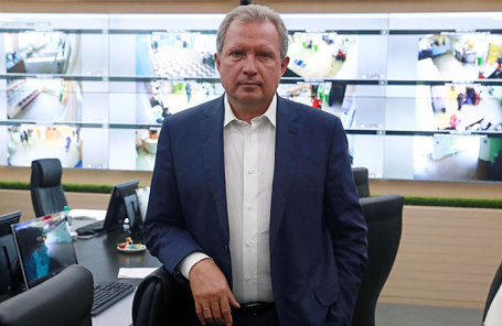 Руководитель Департамента здравоохранения Москвы Алексей Хрипун в ситуационном центре Департамента здравоохранения города Москвы.