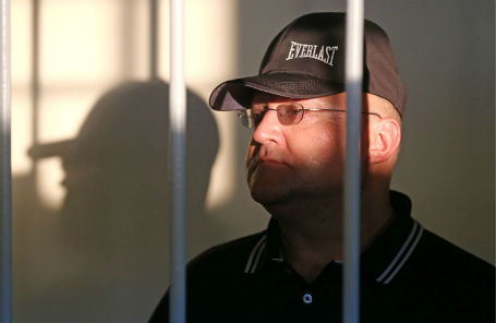 Бывший руководитель Главного следственного управления Следственного комитета РФ по городу Москве Александр Дрыманов во время рассмотрения ходатайства следствия об его аресте в Лефортовском суде.