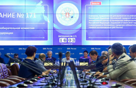 Рассмотрение ЦИК формулировки вопроса в заявке КПРФ о проведении референдума о внесении изменений в пенсионное законодательство РФ.