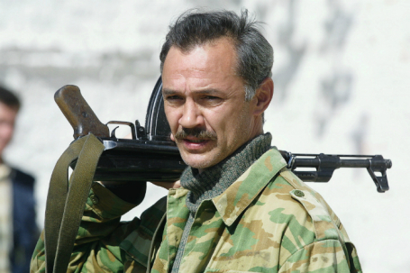 Евгений Леонов-Гладышев во время съемок художественного фильма «Атаман»