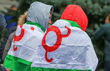 Митинг против принятия соглашения об установлении границы между Ингушетией и Чечней. Октябрь, 2018 год.
