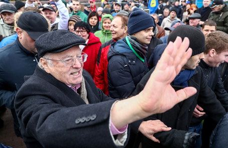 Владимир Жириновский во время митинга на Пушкинской площади.